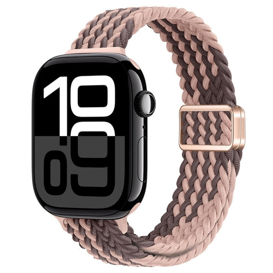 For Apple Watch Series 10 46mm Slim Magnetic Buckle Nylon Braided Watch Band(Smoky Violet) by bashfashion