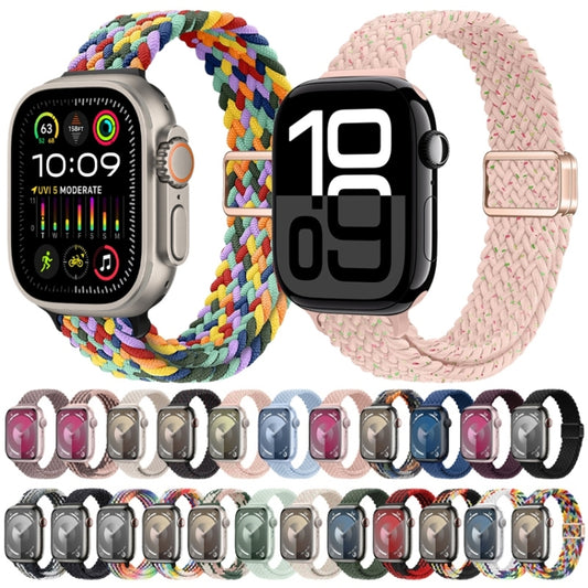 For Apple Watch Series 4 44mm Slim Magnetic Buckle Nylon Braided Watch Band(Black) by bashfashion