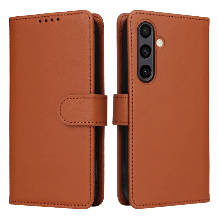 For Samsung Galaxy S24 FE 5G BETOPNICE BN-005 2 in 1 Detachable Imitate Genuine Leather Phone Case(Brown) by BETOPNICE