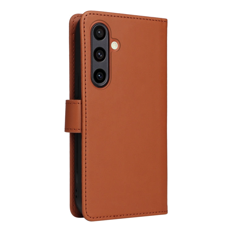For Samsung Galaxy S24 FE 5G BETOPNICE BN-005 2 in 1 Detachable Imitate Genuine Leather Phone Case(Brown) by BETOPNICE