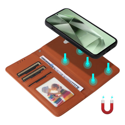 For Samsung Galaxy S24 FE 5G BETOPNICE BN-005 2 in 1 Detachable Imitate Genuine Leather Phone Case(Brown) by BETOPNICE