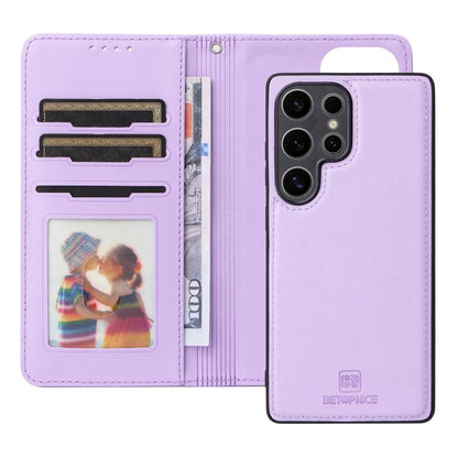 For Samsung Galaxy S25 Ultra 5G BETOPNICE BN-005 2 in 1 Detachable Imitate Genuine Leather Phone Case(Light Purple) by BETOPNICE