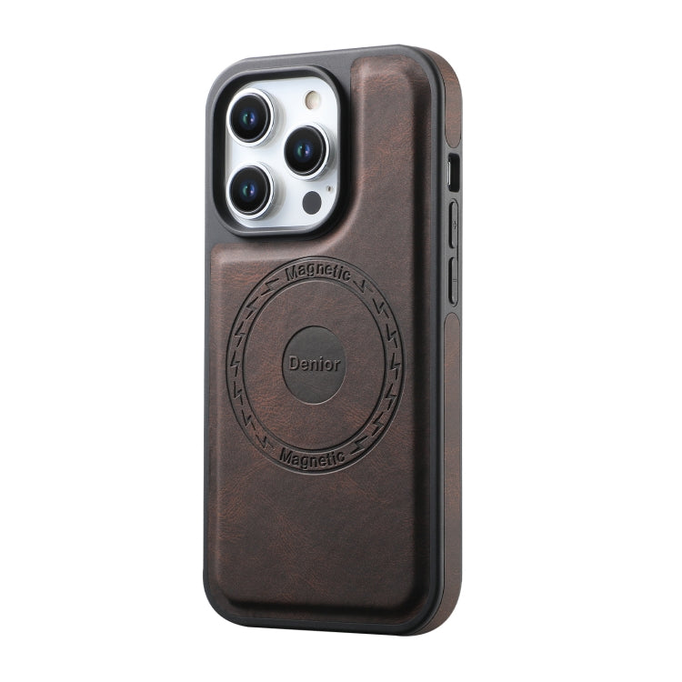 For iPhone 15 Denior A13 Skin Feel MagSafe Phone Case(Brown) by Denior