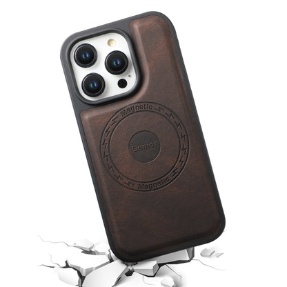 For iPhone 16 Plus Denior A13 Skin Feel MagSafe Phone Case(Brown) by Denior