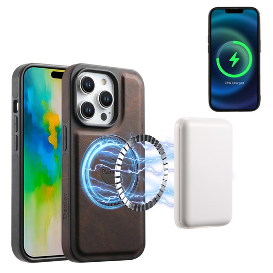 For iPhone 16 Pro Denior A13 Skin Feel MagSafe Phone Case(Brown) by Denior