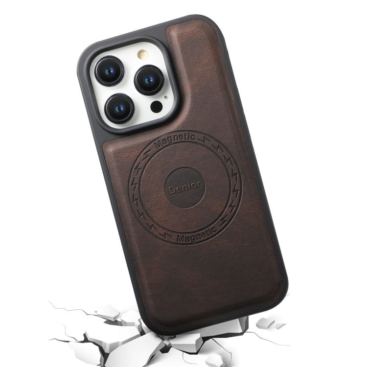 For iPhone 16 Pro Max Denior A13 Skin Feel MagSafe Phone Case(Brown) by Denior