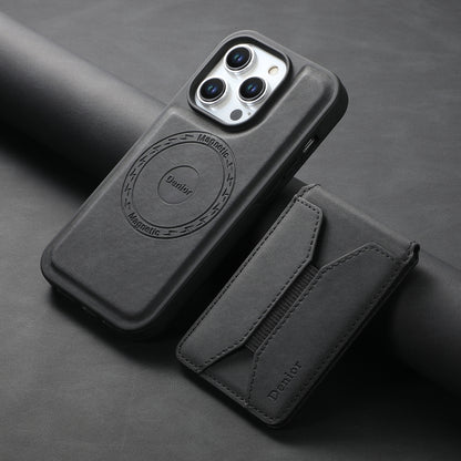 For iPhone 15 Denior D17 Skin Feel MagSafe Detachable Card Slot Phone Case(Black) by Denior