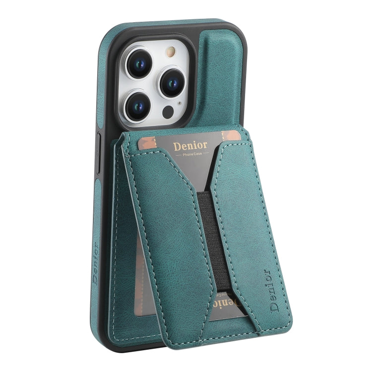 For iPhone 16 Pro Denior D17 Skin Feel MagSafe Detachable Card Slot Phone Case(Blue) by Denior