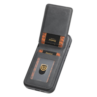 For iPhone 16 Pro Denior D17 Skin Feel MagSafe Detachable Card Slot Phone Case(Black) by Denior