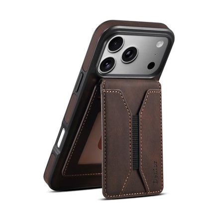 For iPhone 17 Pro Denior D17 Skin Feel MagSafe Detachable Card Slot Phone Case(Brown) by Denior