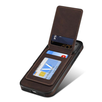 For iPhone 17 Pro Denior D17 Skin Feel MagSafe Detachable Card Slot Phone Case(Brown) by Denior