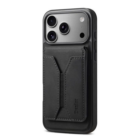 For iPhone 17 Pro Denior D17 Skin Feel MagSafe Detachable Card Slot Phone Case(Black) by Denior