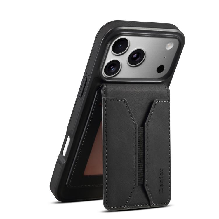 For iPhone 17 Pro Denior D17 Skin Feel MagSafe Detachable Card Slot Phone Case(Black) by Denior