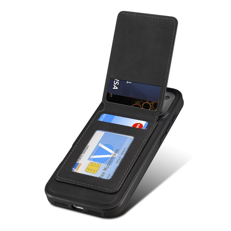 For iPhone 17 Pro Denior D17 Skin Feel MagSafe Detachable Card Slot Phone Case(Black) by Denior