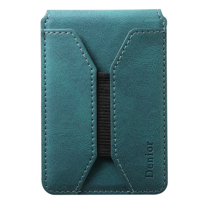 Denior V11 VV MagSafe Magnetic Phone PU Card Sleeve(Blue) by Denior