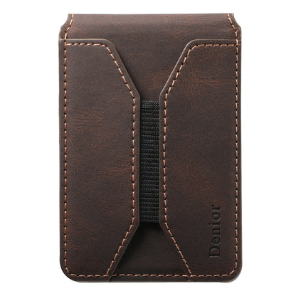 Denior V11 VV MagSafe Magnetic Phone PU Card Sleeve(Brown) by Denior