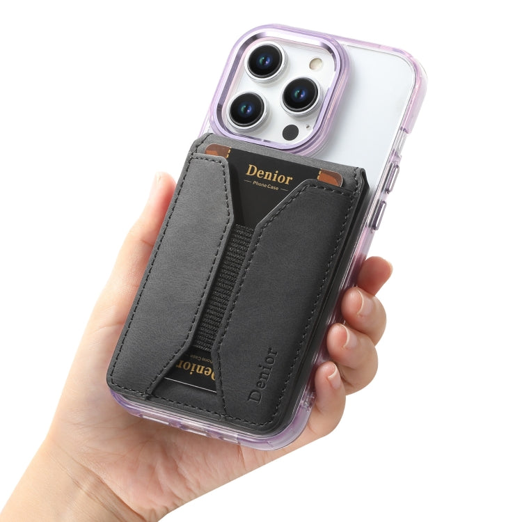 Denior V11 VV MagSafe Magnetic Phone PU Card Sleeve(Black) by Denior