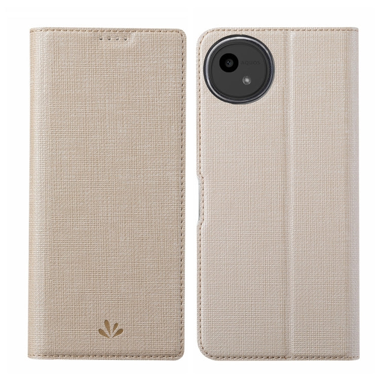 For Sharp Aquos Wish4 ViLi DMX Series TPU + PU Leather Magnetic Phone Case(Gold) by ViLi
