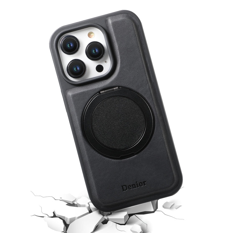 For iPhone 12 / 12 Pro Denior A14 Skin Feel Rotating Holder MagSafe Phone Case(Black) by Denior