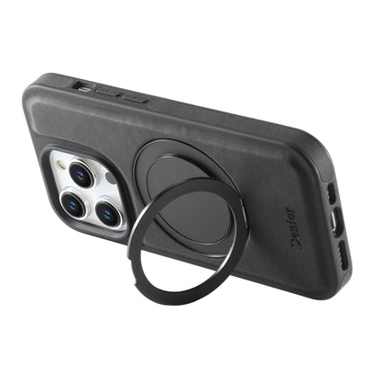 For iPhone 12 / 12 Pro Denior A14 Skin Feel Rotating Holder MagSafe Phone Case(Black) by Denior