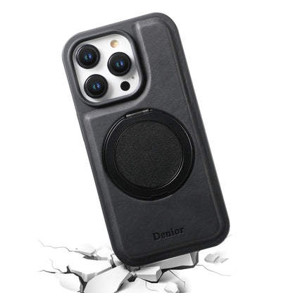 For iPhone 13 Pro Denior A14 Skin Feel Rotating Holder MagSafe Phone Case(Black) by Denior