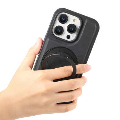 For iPhone 14 Pro Denior A14 Skin Feel Rotating Holder MagSafe Phone Case(Black) by Denior