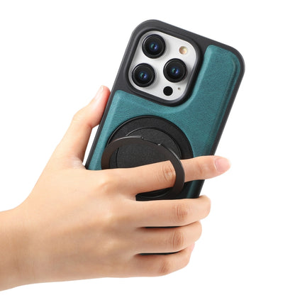 For iPhone 15 Pro Denior A14 Skin Feel Rotating Holder MagSafe Phone Case(Blue) by Denior