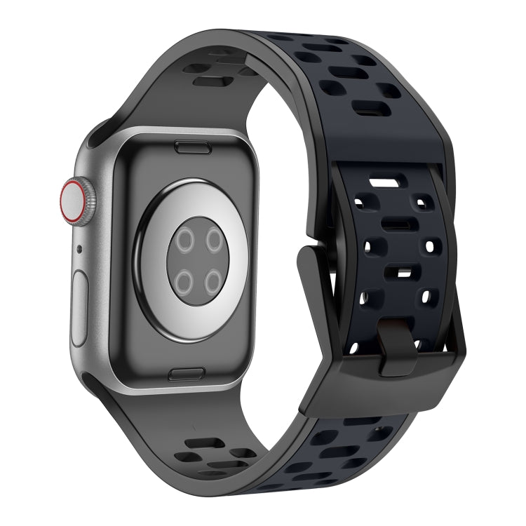 For Apple Watch Ultra 49mm Meteorite Two-color Silicone Watch Band(Black Grey) by bashfashion