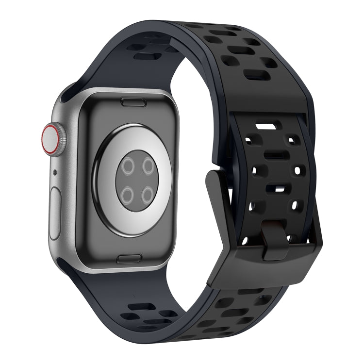 For Apple Watch Ultra 49mm Meteorite Two-color Silicone Watch Band(Grey Black) by bashfashion