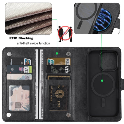 For iPhone 16 Pro ViLi GVA Series MagSafe Magnetic RFID Leather Phone Case(Black) by ViLi