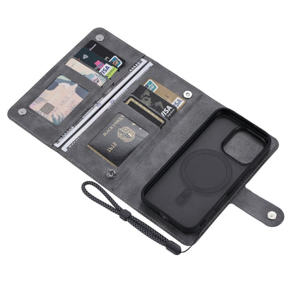 For iPhone 16 Pro ViLi GVA Series MagSafe Magnetic RFID Leather Phone Case(Grey) by ViLi