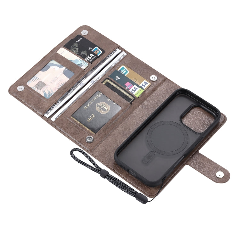 For iPhone 16 Pro ViLi GVA Series MagSafe Magnetic RFID Leather Phone Case(Coffee) by ViLi
