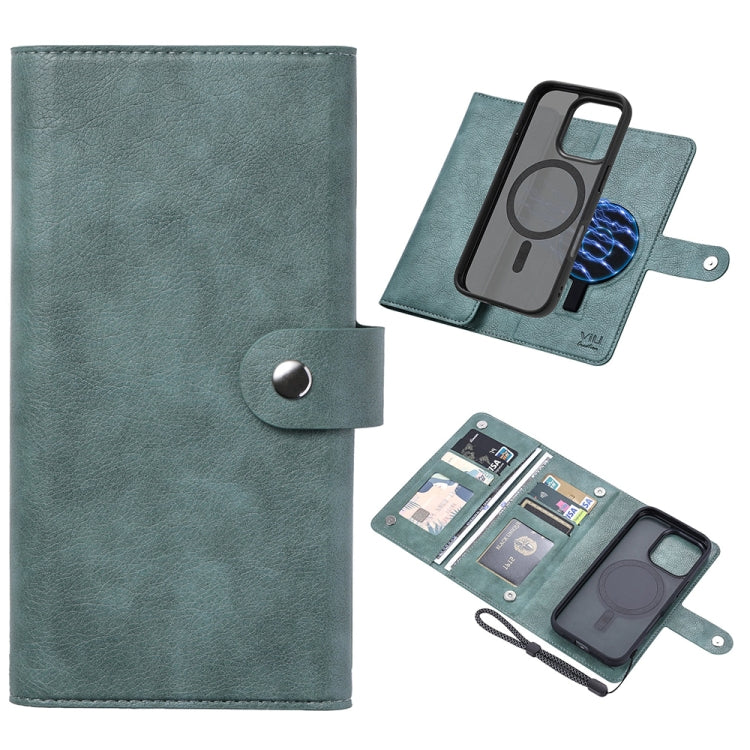 For iPhone 16 Pro ViLi GVA Series MagSafe Magnetic RFID Leather Phone Case(Green) by ViLi
