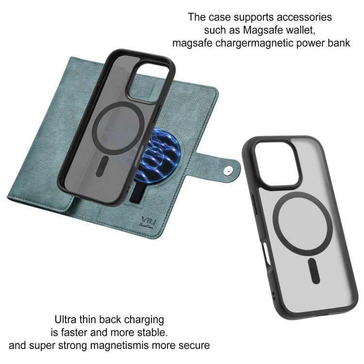 For iPhone 16 Pro ViLi GVA Series MagSafe Magnetic RFID Leather Phone Case(Green) by ViLi