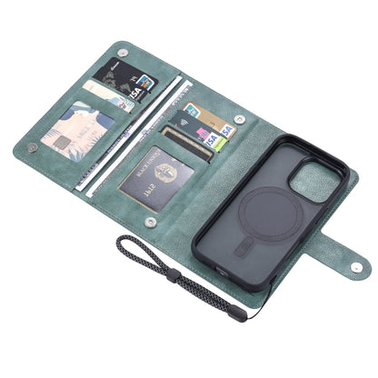 For iPhone 16 Pro ViLi GVA Series MagSafe Magnetic RFID Leather Phone Case(Green) by ViLi