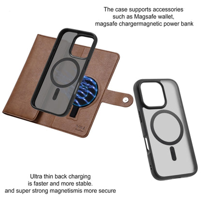 For iPhone 16 Pro ViLi GVA Series MagSafe Magnetic RFID Leather Phone Case(Brown) by ViLi