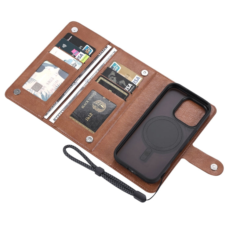 For iPhone 16 Pro ViLi GVA Series MagSafe Magnetic RFID Leather Phone Case(Brown) by ViLi