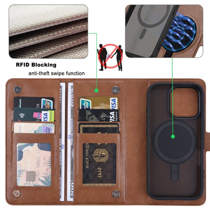 For iPhone 16 Pro ViLi GVA Series MagSafe Magnetic RFID Leather Phone Case(Brown) by ViLi