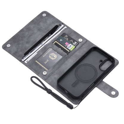 For iPhone 16 ViLi GVS Series MagSafe Magnetic RFID Leather Phone Case(Grey) by ViLi