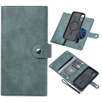 For iPhone 16 ViLi GVS Series MagSafe Magnetic RFID Leather Phone Case(Green) by ViLi