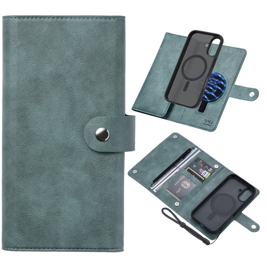 For iPhone 16 ViLi GVS Series MagSafe Magnetic RFID Leather Phone Case(Green) by ViLi