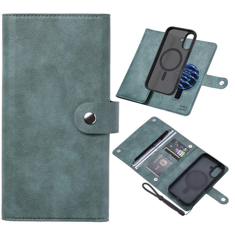 For iPhone 16 Plus ViLi GVS Series MagSafe Magnetic RFID Leather Phone Case(Green) by ViLi