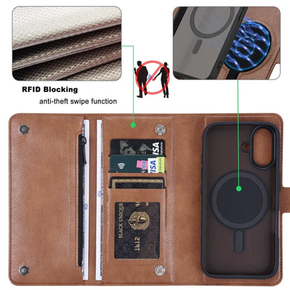 For iPhone 16 Plus ViLi GVS Series MagSafe Magnetic RFID Leather Phone Case(Brown) by ViLi