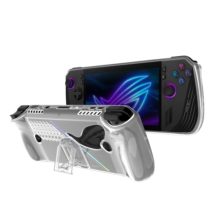 For ASUS ROG Ally X TPU Transparent Protective Case with Holder by bashfashion