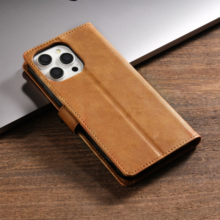 For iPhone 16 Pro Max N.BEKUS CSJ-P1 Solid Color Leather Phone Case(Brown) by N.BEKUS