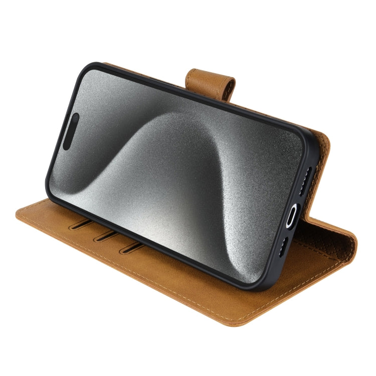 For iPhone 16 Pro N.BEKUS CSJ-P1 Solid Color Leather Phone Case(Brown) by N.BEKUS