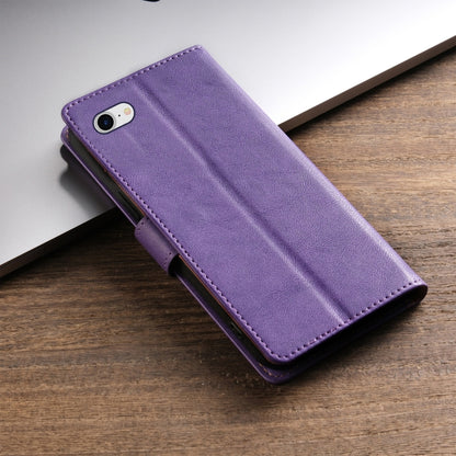 For iPhone 16e N.BEKUS CSJ-P1 Solid Color Leather Phone Case(Purple) by N.BEKUS