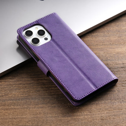 For iPhone 14 Pro N.BEKUS CSJ-P1 Solid Color Leather Phone Case(Purple) by N.BEKUS