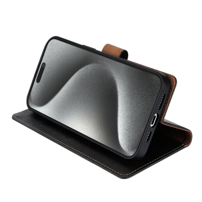 For iPhone 15 N.BEKUS CSJ-P1 Solid Color Leather Phone Case(Black) by N.BEKUS