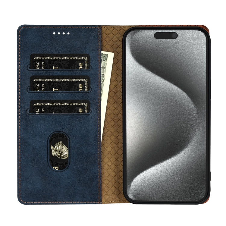 For iPhone 15 N.BEKUS CSJ-P1 Solid Color Leather Phone Case(Blue) by N.BEKUS